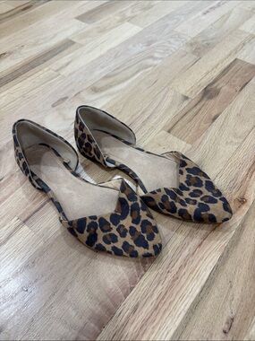 Old Navy Leopard Print Pointed D'Orsay Flats - Brown/Black